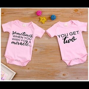 Twin Baby Girl Miracle Onesies 🎀🎀